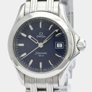 Omega Blue Stainless Steel Seamaster 120M Jacques Mayol LTD Edition 2587.80 Women's Wristwatch 26 mm