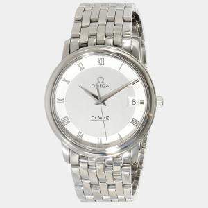 Omega Silver Stainless Steel De Ville 4510.33 Quartz Women's Wristwatch 34 mm