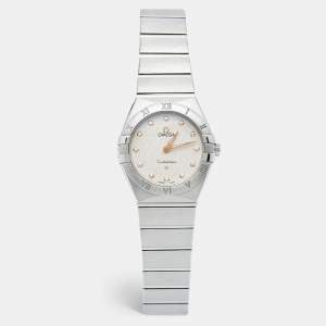 Omega Silver Diamond Stainless Steel Constellation 131.10.28.60.52.001 Women's Wristwatch 28 mm