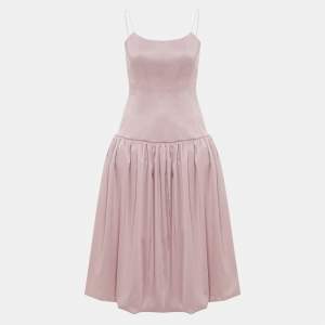 Pre Owned فستان أونوري زهري مشد خصر منخفض حرير آريا مقاس صغير