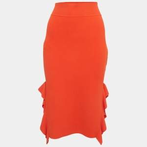 Opening Ceremony Orange Knits  Side Flounce Pencil Skirts