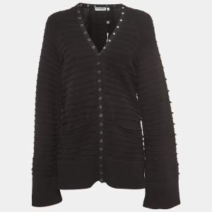 Opening Ceremony Black Cotton Snap Tape Cardigan S