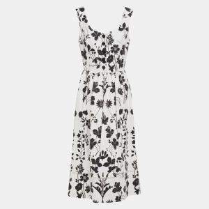 Pre Owned Oscar De La Renta Cotton Midi Dress 12