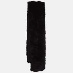 Oscar de la Renta Black Patterned Fur Stole 