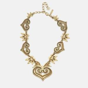 Pre Owned Oscar de la Renta Antique Gold Tone Necklace