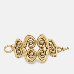 Pre Owned Oscar de la Renta Gold Tone Bracelet