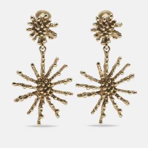 Pre Owned Oscar de la Renta Gold Tone Earrings