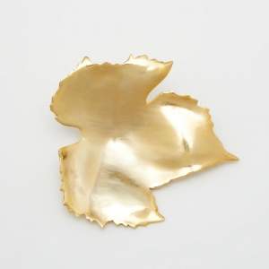 Oscar de la Renta Grapevine Leaf Gold Tone Brooch