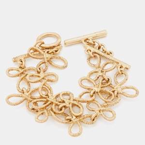 Oscar de la Renta Gold Tone Knot Toggle Bracelet