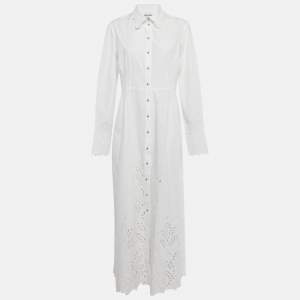 مملوكة مسبقًا فستان باكو رابان متوسط القطن باللزينج الإنجليزية باللون الأبيض