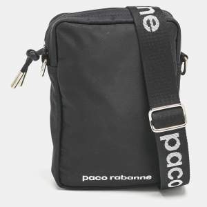 Paco Rabanne Black Nylon Logo Crossbody Bag