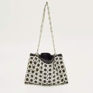 Pre Owned Paco Rabanne Black/Silver Metal Square Illusion Shoulder Bag
