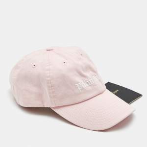 Palm Angels Pink Logo Embroidered Cotton Baseball Cap 