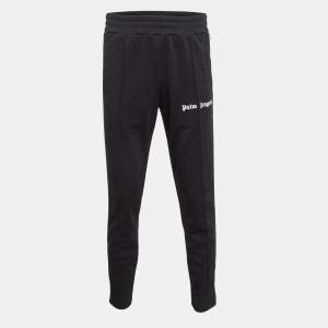 Palm Angels Black Logo Print Jersey Classic Slim Track Pants L