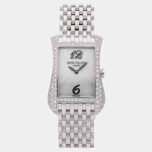 Patek Philippe White 18k White Gold Gondolo 4972/1G-001 Quartz Women's Wristwatch 27 mm