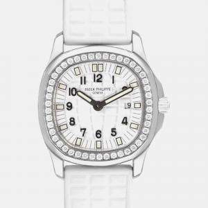 Patek Philippe Aquanaut 4961A Quartz White Stainless-Steel Women's Wristwatch 28 mm
