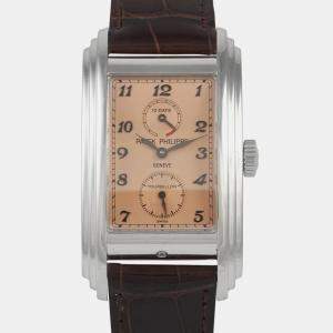 Patek Philippe 10-Day Tourbillon 5101P Manual Winding Salmon Platinum Women's Wristwatch 29 mm
