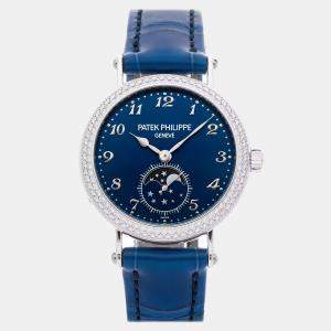 Pre Owned Patek Philippe Complications 7121/200G-001 Manual Winding Blue 18k White Gold Women's Wristwatch 33 mm