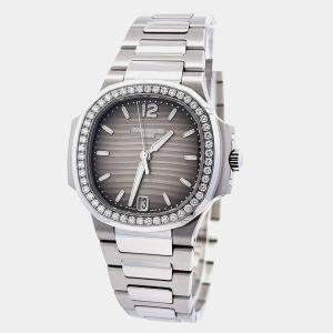 Pre Owned Patek Philippe Nautilus 7018/1A-011 Automatic Grey Stainless Steel Women’s Wristwatch 34 mm