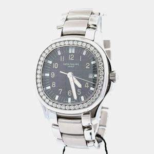 Pre Owned Patek Philippe Aquanaut 5087/1A-001 Quartz Black Stainless Steel Women’s Wristwatch 35 mm