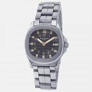 Pre Owned Patek Philippe Aquanaut 4960/1A-001 Quartz Black Dial Stainless Steel Women's Wristwatch 30 mm