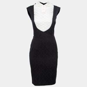Paul & Joe Black Jacquard Lace Bib Detail Rythme Sleeveless Dress S