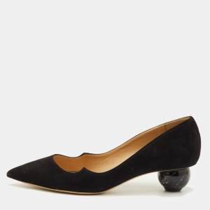 Pre Owned Paul Andrew Size 39.5 Black Suede Pointed Toe Pumps
