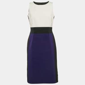 Paule Ka Multicolor Synthetic Color-Block Knee-Length Sleeveless Dress M