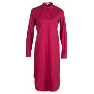 Paule Ka Red Cotton Long Sleeve Shirt Dress M