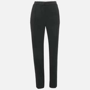 Paule Ka Black Crepe Straight Leg Trousers L