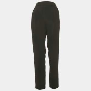 Paule Ka Black Side Stripe Crepe Pleated Trousers L