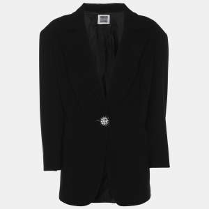 Pre Owned Perte by Krizia Black Crepe Single Breasted Blazer XL