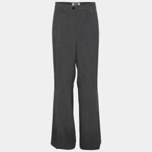 Pre Owned Perte by Krizia Grey Polyester Blend Fabric Trousers XL