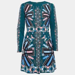 Peter Pilotto Green Multicolor Printed Crepe Dress M