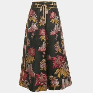 Peter Pilotto Black/Multicolor Jacquard Wide-Leg Pants M