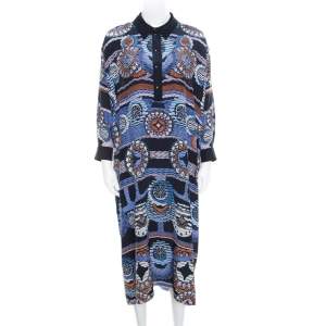 فستان ماكسي بيتر بيلوتو حرير طباعة تجريدية متعددة الألوان (مقاس موحد)