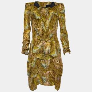 فستان بيتر بيلوتو حرير مطبوع متعدد الألوان مقاس صغير (سمول)