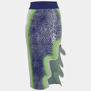 Pre Owned PH5 Blue/Green Stretch Knit Holly Pencil Skirt XS