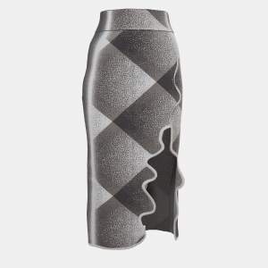 Pre Owned PH5 Grey Jersey Plaid Holly Midi Skirt XS