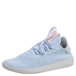 Pharrell Williams Blue/Orange Knit Fabric Tennis HU Slow Top Sneakers Size 41.5