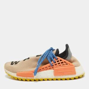 Pharrell Williams Beige Knit Fabric NMD Sneakers Size 38.5