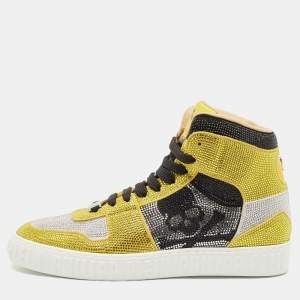 Philipp Plein Multicolor Suede Crystal Notorious High Top Sneakers Size 41