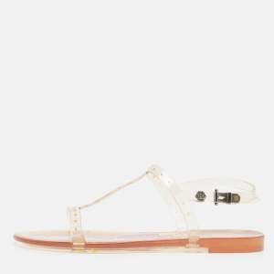 Philipp Plein Transparent Jelly Busybody Flat Sandals Size 38