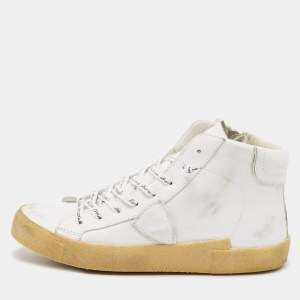 Philippe Model White Leather High Top Sneakers Size 37