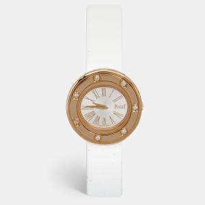 Piaget Silver 18k Rose Gold Diamond Satin Possession G0A41086 Women's Wristwatch 29 mm
