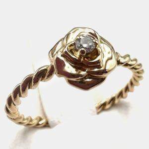 Piaget 18K Rose Gold and Diamond Rose Solitaire Ring EU 51