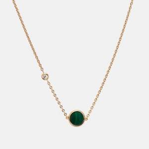 Piaget Possession Malachite Diamond 18K Rose Gold Pendant Necklace