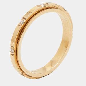 Piaget Possession Diamond 18k Rose Gold Band Ring Size 53