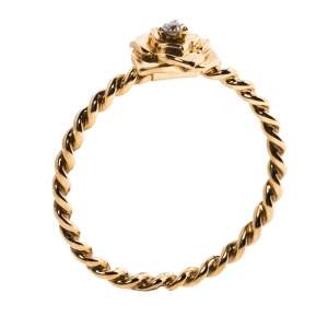  Piaget Rose Motif Diamond 18K Rose Gold Ring Size 53