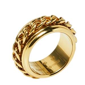 Piaget Possession Chain Motif 18K Yellow Gold Ring Size 56